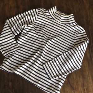 J. Crew Striped Mock Turtleneck